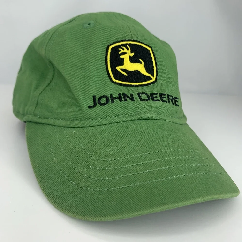 John Deere Hat Youth / Toddler Size Stretch Green Cap w/ No Hard Button On Top